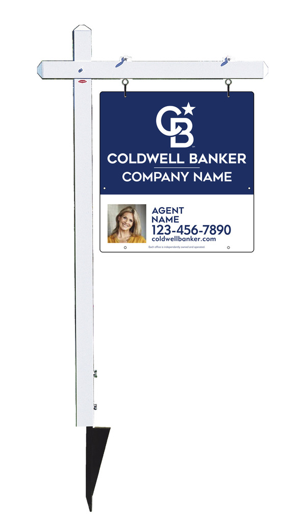 Sign Post and Agent Photo Sign Panel Unit, 25h x 24w, .063 Aluminum