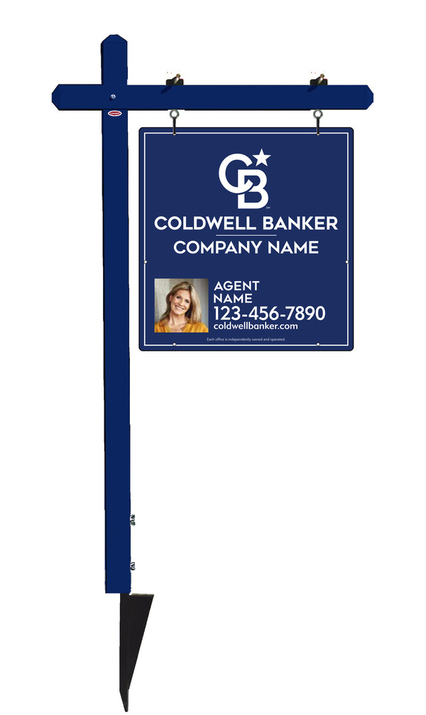 Sign Post and Agent Photo Sign Panel Unit, 25h x 24w, .063 Aluminum