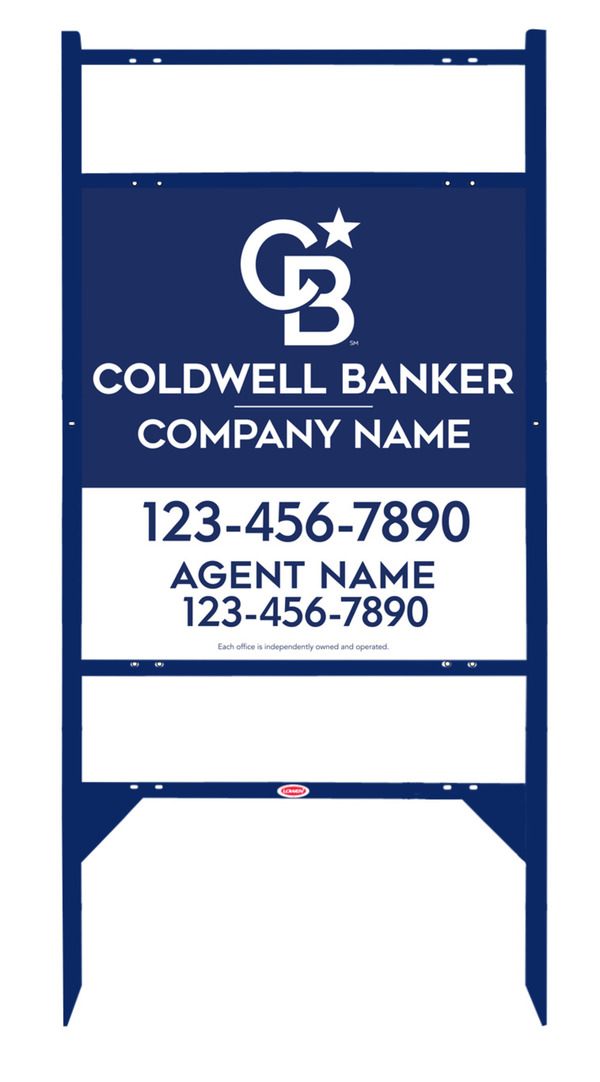 Angle Iron Frame w 2 Rider Inserts and Agent Sign Panel Unit, 25h x 24w, 3MM Aluminum Composite