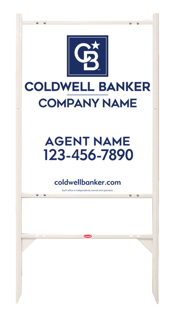 Angle Iron Frame and Agent Sign Panel Unit, 30h x 24w, Steel