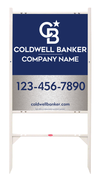 Angle Iron Frame and Office Sign Panel Unit, 30h x 24w, Brushed Aluminum Composite