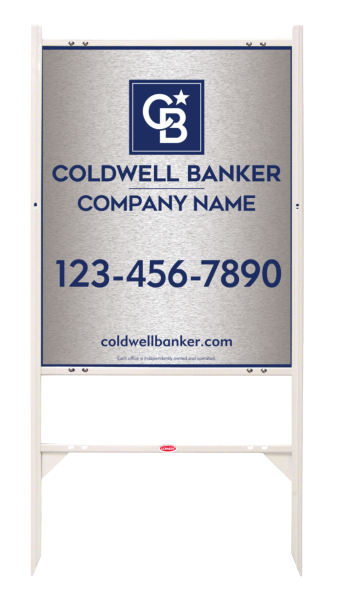 Angle Iron Frame and Office Sign Panel Unit, 30h x 24w, Brushed Aluminum Composite