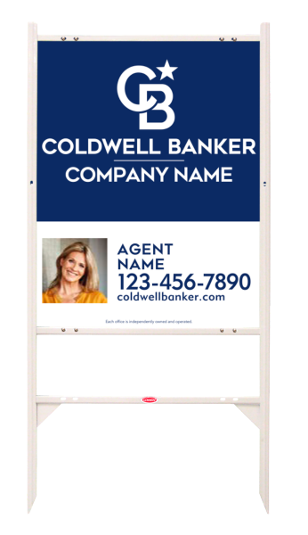 Angle Iron Frame and Agent Photo Sign Panel Unit, 30h x 24w, 3MM Aluminum Composite