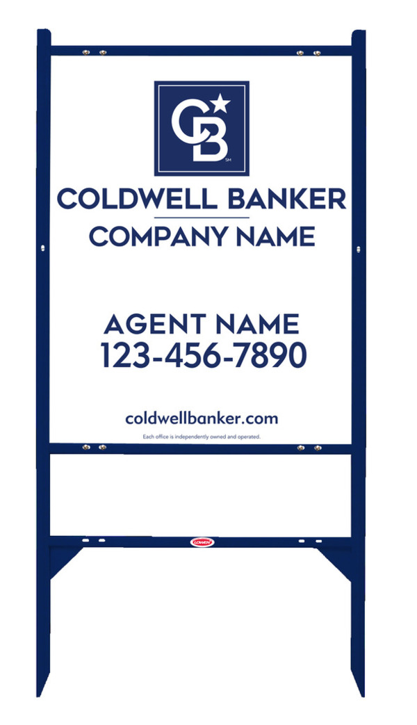 Angle Iron Frame and Agent Sign Panel Unit, 30h x 24w, Steel