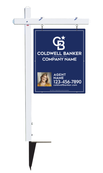 Sign Post and Agent Photo Sign Panel Unit, 30h x 24w, 3MM Aluminum Composite