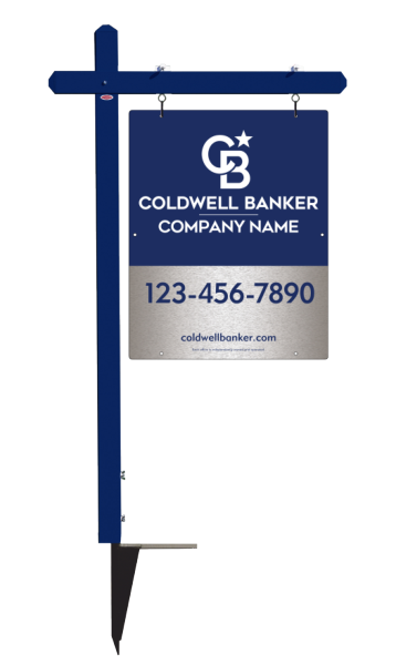 Sign Post and Office Sign Panel Unit, 30h x 24w, Brushed Aluminum Composite