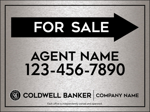 Directional Agent For Sale Sign Panel, 18h x 24w, 4mm Corrugated