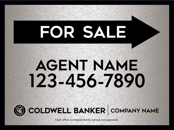 Directional Agent For Sale Sign Panel, 18h x 24w, 4mm Corrugated
