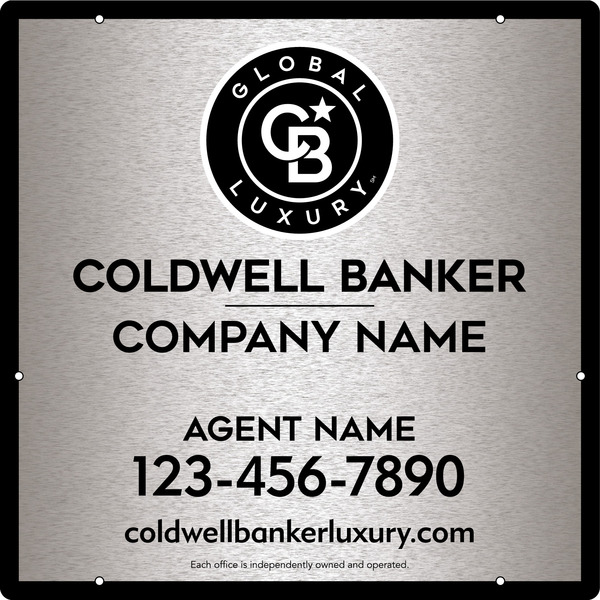 Agent Hanging Sign Panel, 24h x 24w, 3MM Brushed Aluminum Composite