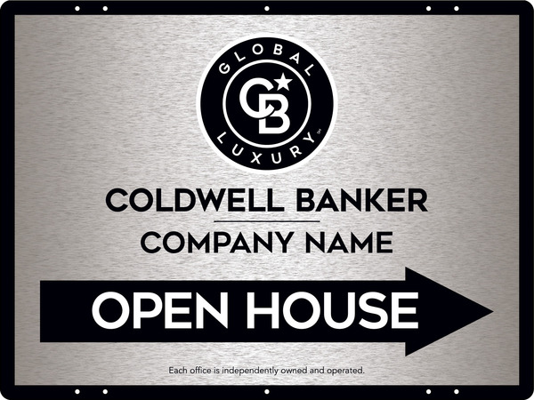 Directional Office Open House Sign Panel, 18h x 24w, 3MM Brushed Aluminum Composite