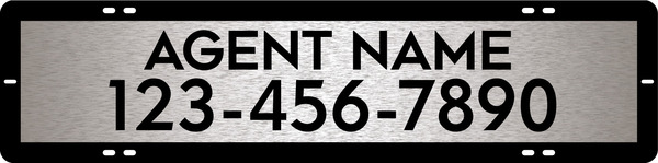 Agent Name Sign Rider, 6h x 24w, 3MM Brushed Aluminum Composite