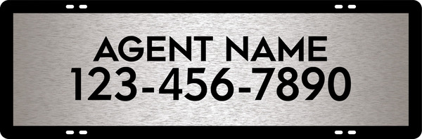 Agent Name Sign Rider, 8h x 24w, 3MM Brushed Aluminum Composite