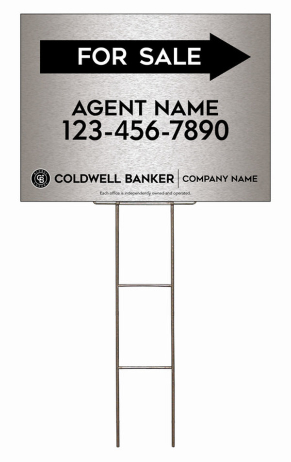 Wire H-Stake and Agent For Sale Sign Panel Unit, 18h x 24w, 4mm Corrugated