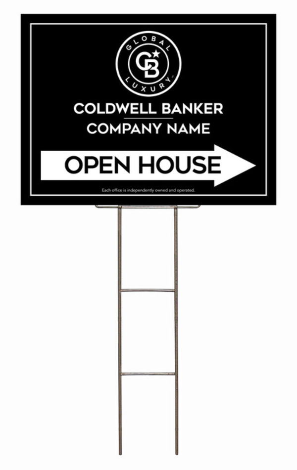 Wire H-Stake and Office Open House Sign Panel Unit, 18h x 24w, 4mm Corrugated