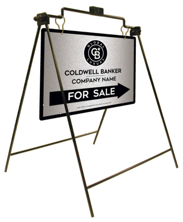 Swinging A-Frame and Office For Sale Sign Panel Unit, 18h x 24w, Brushed Aluminum Composite