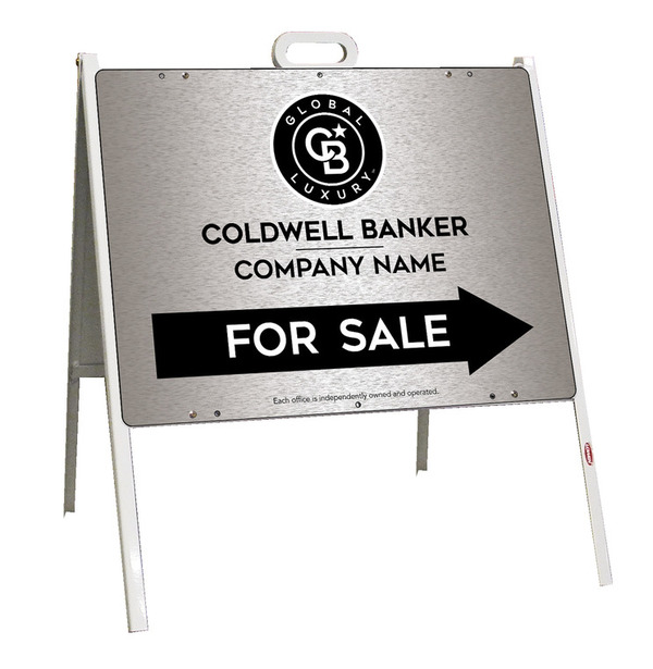 Angle Iron Frame and Office For Sale Sign Panel Unit, 18h x 24w, Brushed Aluminum Composite