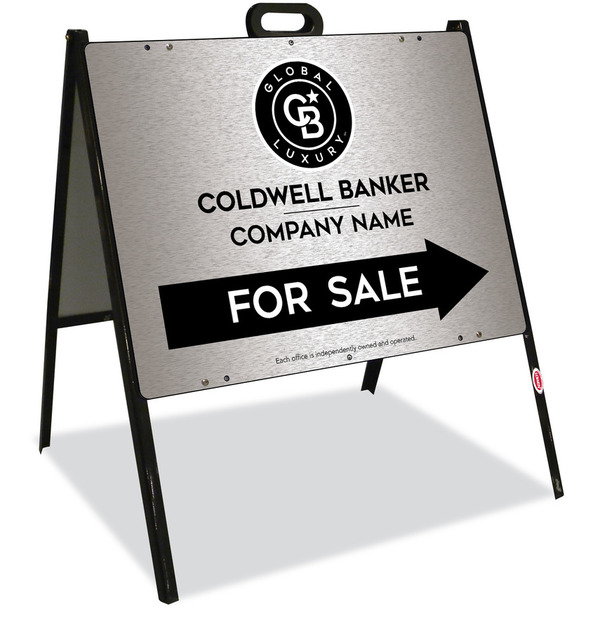 A-Frame and Office For Sale Sign Panel Unit, 18h x 24w, Brushed Aluminum Composite