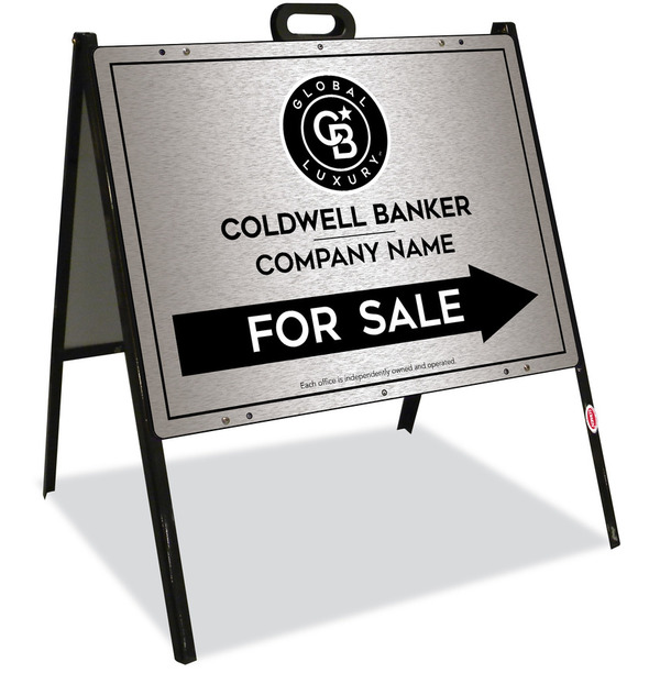 A-Frame and Office For Sale Sign Panel Unit, 18h x 24w, Brushed Aluminum Composite