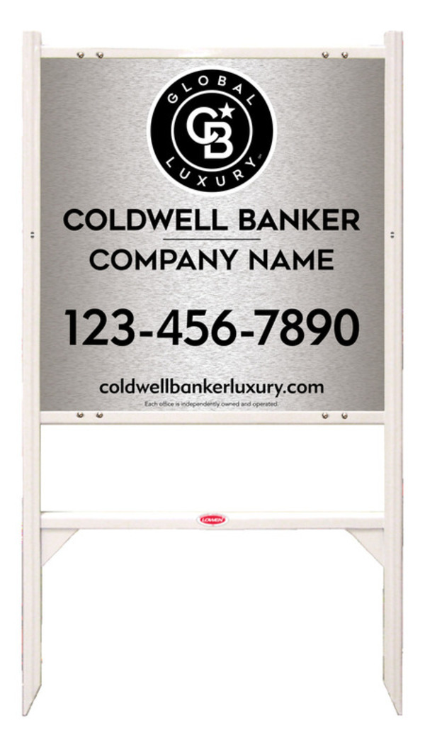 Angle Iron Frame and Office Sign Panel Unit, 24h x 24w, Brushed Aluminum Composite