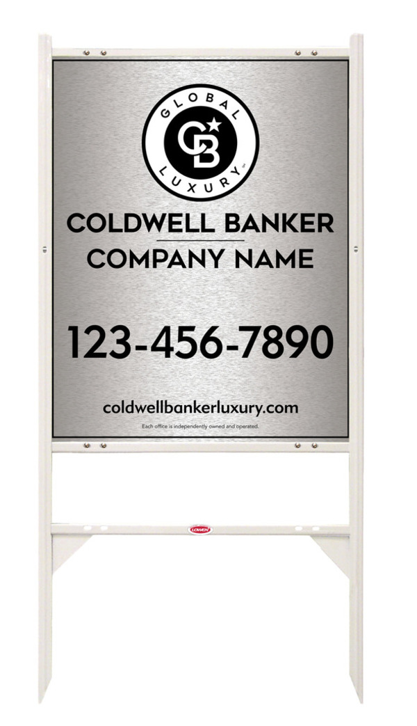 Angle Iron Frame and Office Sign Panel Unit, 30h x 24w, Brushed Aluminum Composite