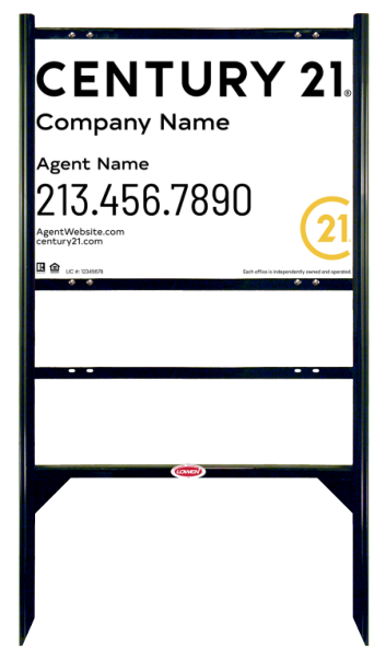 Angle Iron Frame with One Rider Insert and Sign Panel Unit, 18h x 24w, Steel