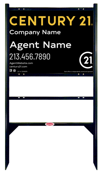 Angle Iron Frame with One Rider Insert and Sign Panel Unit, 18h x 24w, Steel