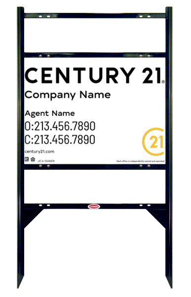 Angle Iron Frame with Two Rider Insert and Sign Panel Unit, 18h x 24w, Steel