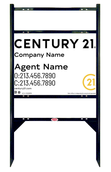 Angle Iron Frame with Two Rider Insert and Sign Panel Unit, 18h x 24w, Steel