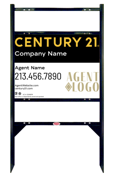 Angle Iron Frame with Two Rider Insert and Sign Panel Unit, 18h x 24w, Steel