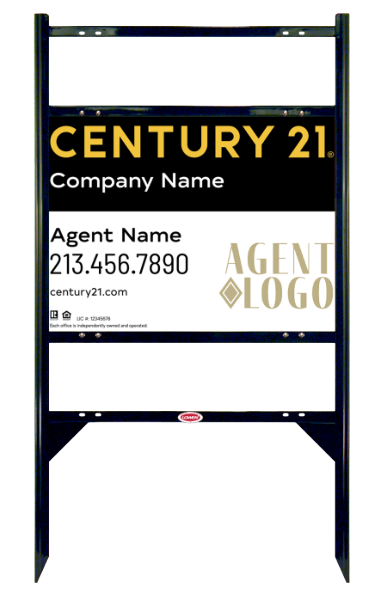 Angle Iron Frame with Two Rider Insert and Sign Panel Unit, 18h x 24w, Steel