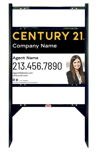 Angle Iron Frame with Two Rider Insert and Sign Panel Unit, 18h x 24w, Steel