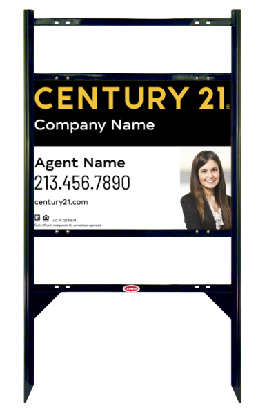 Angle Iron Frame with Two Rider Insert and Sign Panel Unit, 18h x 24w, Steel