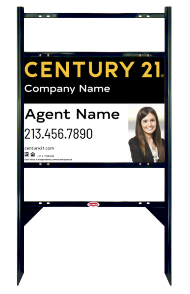 Angle Iron Frame with Two Rider Insert and Sign Panel Unit, 18h x 24w, Steel