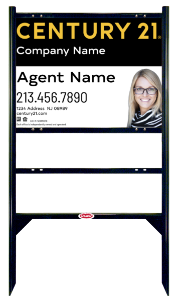 Angle Iron Frame with One Rider Insert and Sign Panel Unit, 18h x 24w, Steel