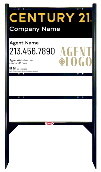 Angle Iron Frame with One Rider Insert and Sign Panel Unit, 18h x 24w, Steel