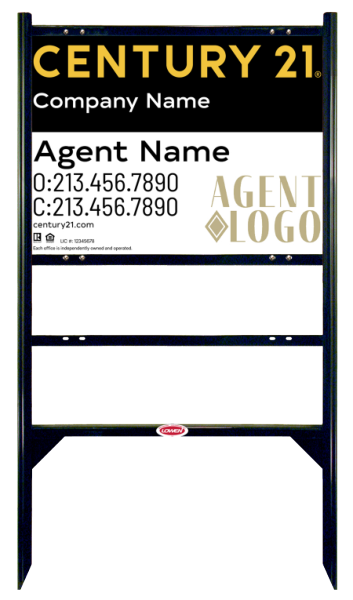 Angle Iron Frame with One Rider Insert and Sign Panel Unit, 18h x 24w, Steel