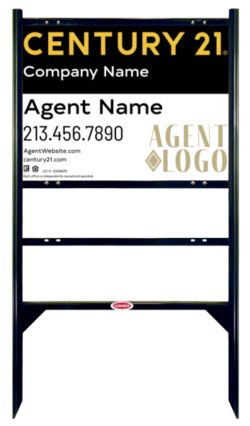 Angle Iron Frame with One Rider Insert and Sign Panel Unit, 18h x 24w, Steel