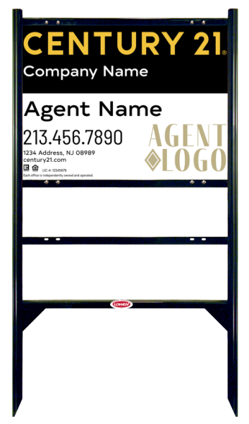 Angle Iron Frame with One Rider Insert and Sign Panel Unit, 18h x 24w, Steel