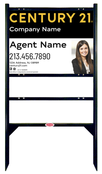 Angle Iron Frame with One Rider Insert and Sign Panel Unit, 18h x 24w, Steel