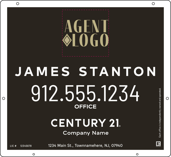 Steel Agent Logo Centric Hanging Panel 22x24 - C21 | Lowen Sign