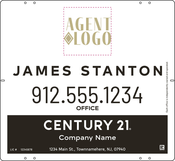 Steel Agent Logo Centric Yard Panel 22x24 - Century 21 | Lowen Sign