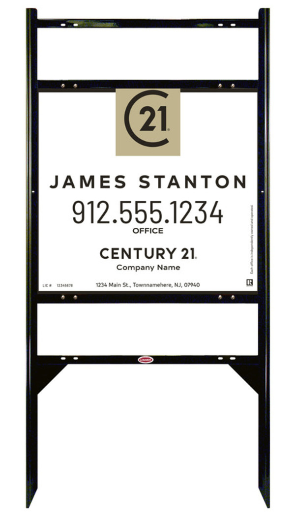 Angle Iron Frame with Two Rider Inserts and Agent Centric Sign Panel Unit, 22h x 24w