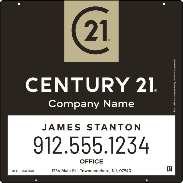 Hanging Agent Sign Panel, 24h x 24w, .063 Aluminum
