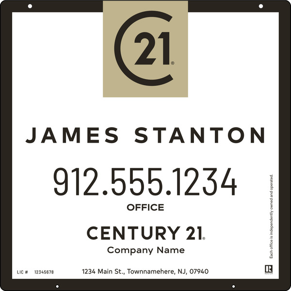 Steel Agent Centric Hanging Panel 24x24 - Century 21 | Lowen Sign