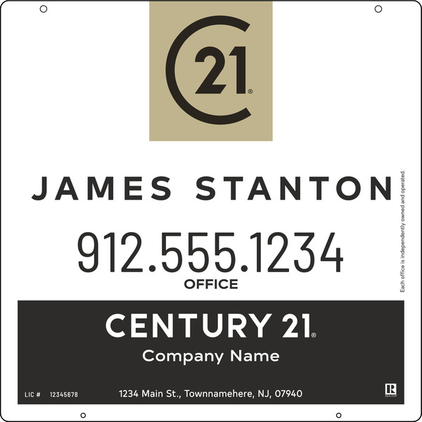 Steel Agent Centric Hanging Panel 24x24 - Century 21 | Lowen Sign