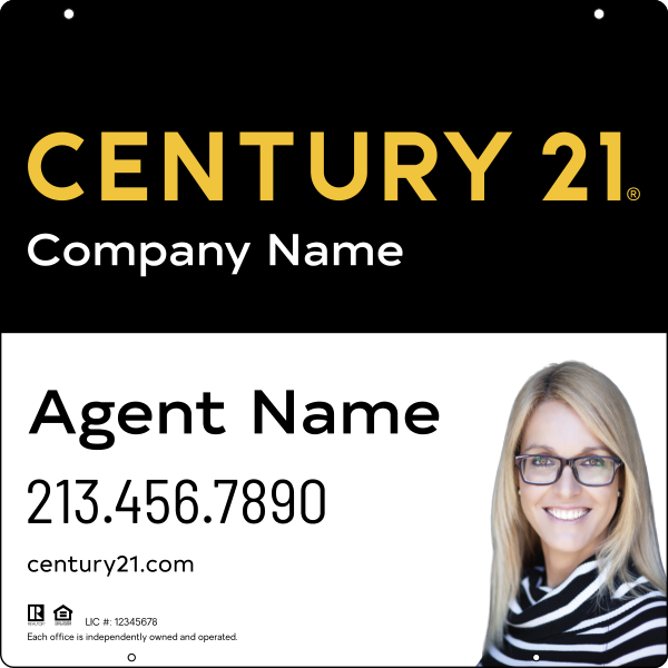 Reflective Hanging Panel 24x24 Steel DF Listing Office - Century 21 | Lowen Sign