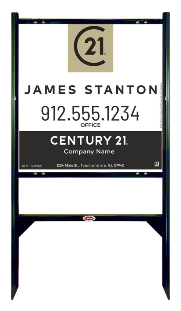 Angle Iron Frame and Agent Centric Sign Panel Unit, 24h x 24w, .040 Aluminum