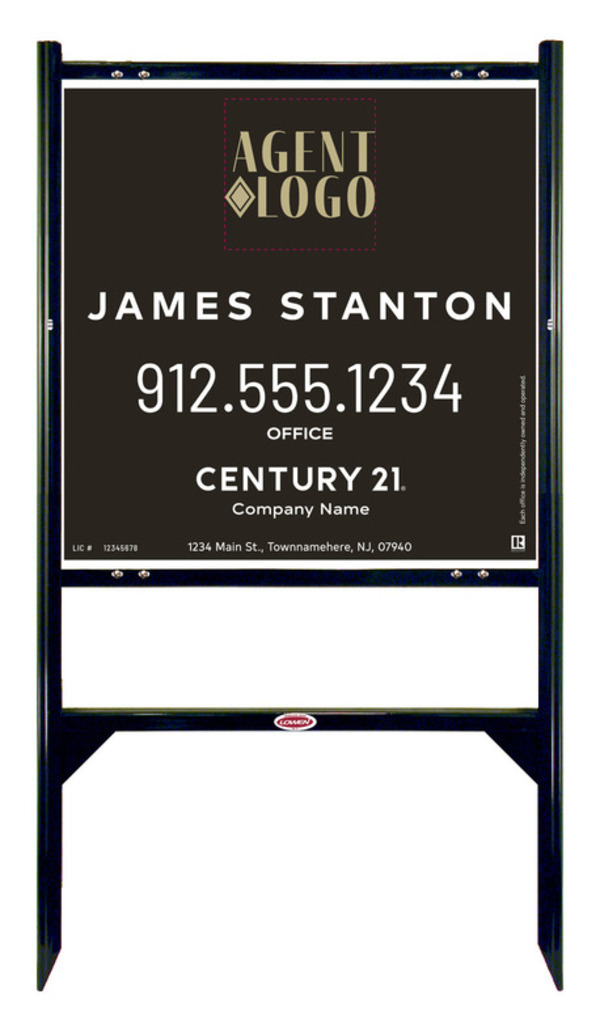 Angle Iron Frame and Agent Logo Centric Sign Panel Unit, 24h x 24w, .040 Aluminum