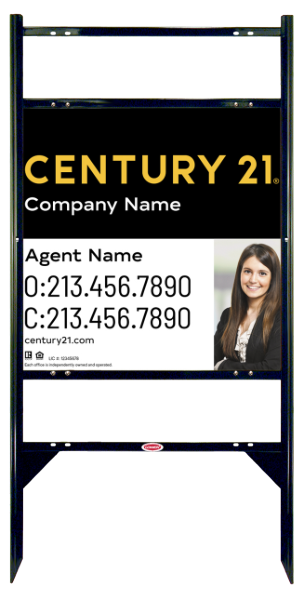 Angle Iron Frame with Two Rider Insert and Sign Panel Unit, 24h x 24w, Steel