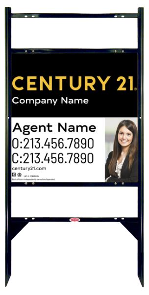 Angle Iron Frame with Two Rider Insert and Sign Panel Unit, 24h x 24w, Steel